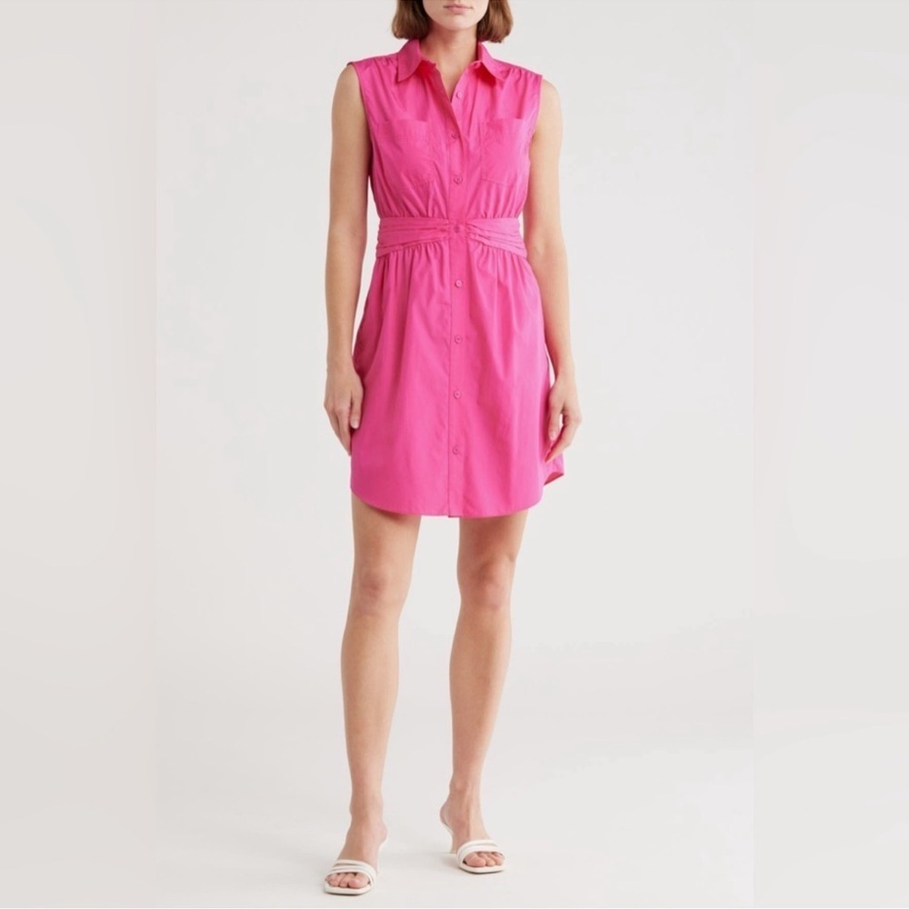 Derek Lam 10 Crosby Cora Sleeveless Cotton Shirtdress In Magenta Size 8 NWT